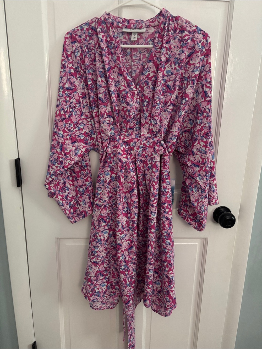 Coolibar  Floral Wrap Dress in Pink and Blue